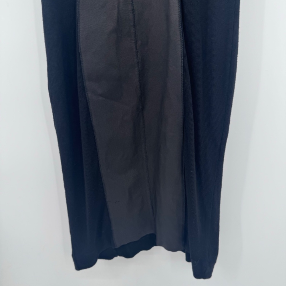Barneys New York Dress Women 6 Black Leather Panels Sleeveless Bodycon Mini - Picture 3 of 12